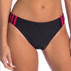 Adidas Bikini Bottom Side Stripe Black Red NWOT